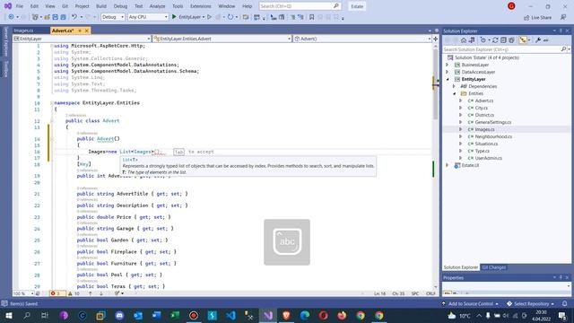 .Net Core 5.0 ile Emlak Sitesi - Veri Tabanı Entityler Arası İlişkiler