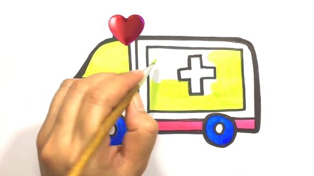 Kак нарисовать скорую ? | How to draw Ambulance | Cara menggambar ambulans