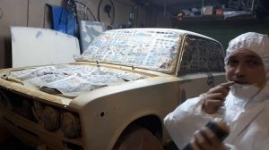 ПОКРАСИЛ авто БАЛОНЧИКАМИ Montana Black в ХОЛОДНОМ ГАРАЖЕ !!!!!