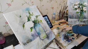 Мастер-класс по живописи. Пишем пионы маслом на холсте