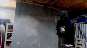 Покраска стены в стиле ЛОФТ.