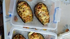 Лодочки из баклажан. Очень вкусные и сытные. С мясом и овощами.