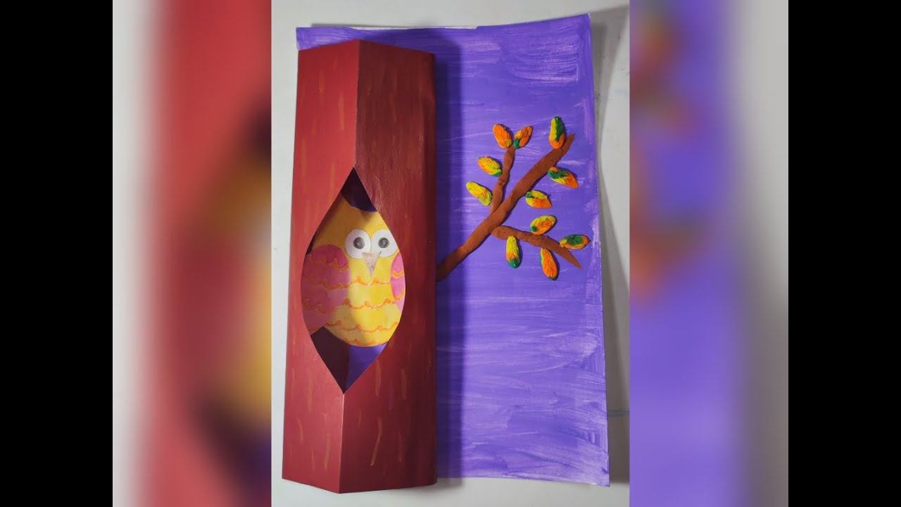 Как сделать аппликацию совы в дупле из бумаги смотреть онлайн