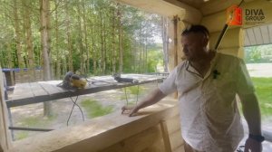 Установка оконных коробок в деревянных домах.