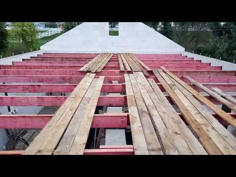 монтаж балок перекрытия двухскатной кровли смотреть онлайн