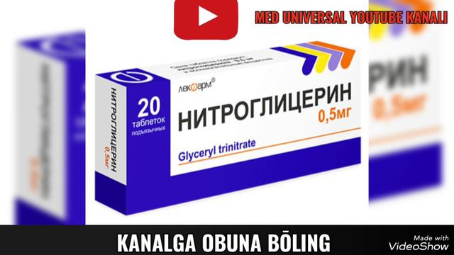 NITROGLITSERIN TABLETKASI HAQIDA MA'LUMOT. НИТРОГЛИТСЕРИН ТАБЛЕТКАСИ ХАҚИДА МАЛУМОТ. #NITROGLITSERI