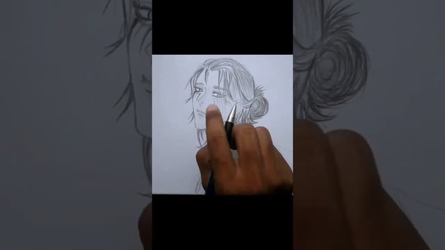 Drawing Eren Yeager from attack on titan | Anime glow art | #shorts