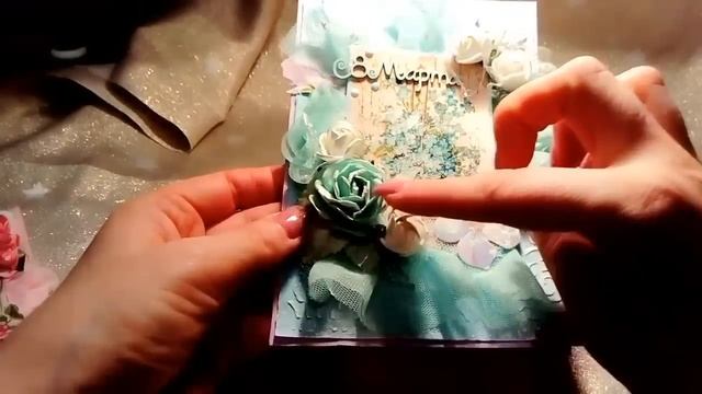 Скрапбукинг открытки к 8 марта. Блокнот для учителя. Обзор работ. смотреть онлайн