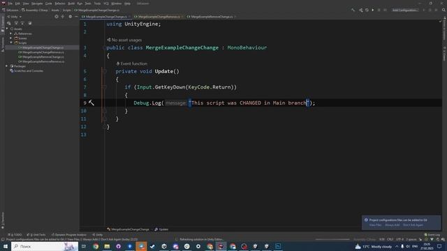 Конфликты при слиянии кода в Git (Merge Conflicts). Используем Rider