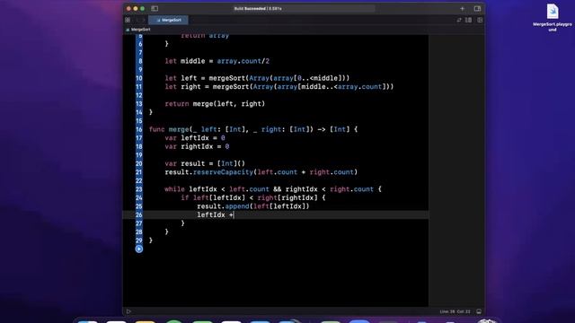 Swift: Merge Sort Algorithm (iOS Interview Prep) 2022 смотреть онлайн