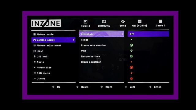 Sony | INZONE M9 Gaming Assist menu смотреть онлайн