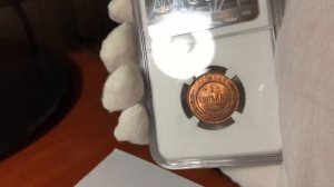 1 копейка 1896 NGC MS65 RB