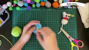 DIY | How to make pom-pom cat | Как сделать котика из помпонов | Кото-лепка