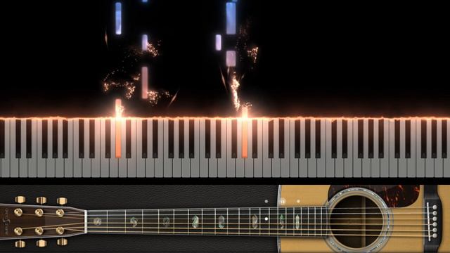 Broken Angel-Guitar & piano cover TABS & chords animation synthesia Beginner lesson-Arash ft. Helen смотреть онлайн