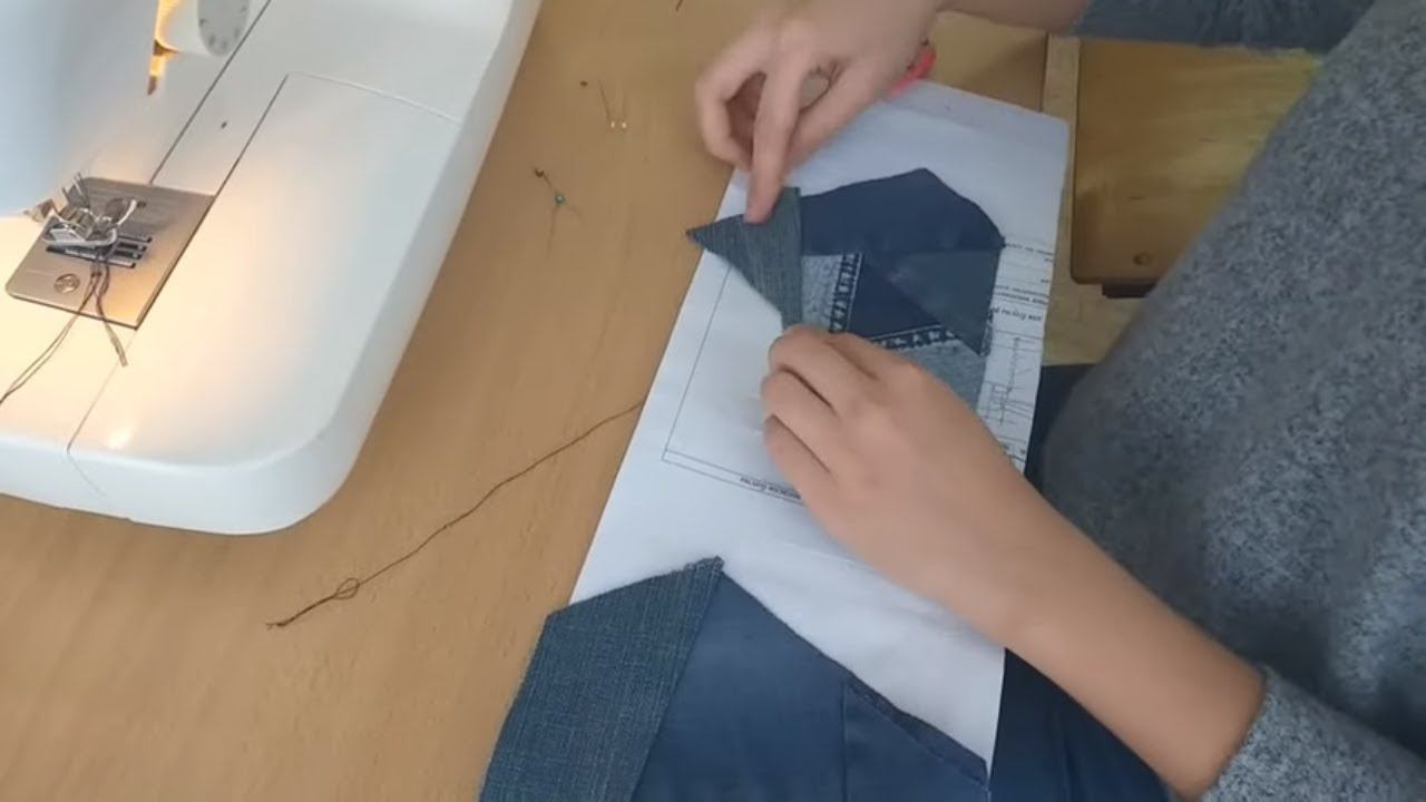 Платье-туника из обрезков и старых джинс. техника крейзи+выкройка. #patchwork#DIY#лоскутноешитье смотреть онлайн