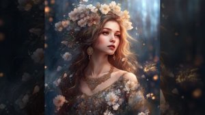 Девушка с цветами в волосах