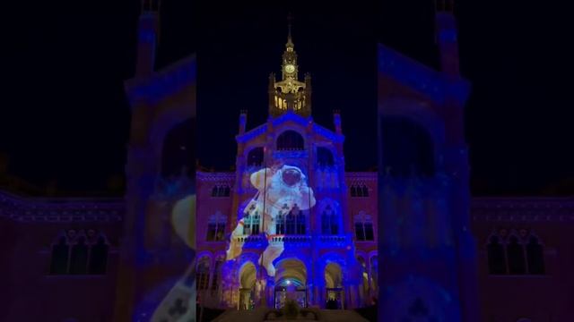 Beautiful Art projection at Hospital Sant Pau Barcelona.