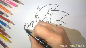 Как нарисовать Соника карандашами. drawing Sonic the Hedgehog