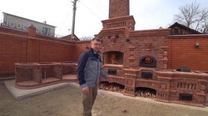 Самый красивый барбекю комплекс из кирпича ручной формовки