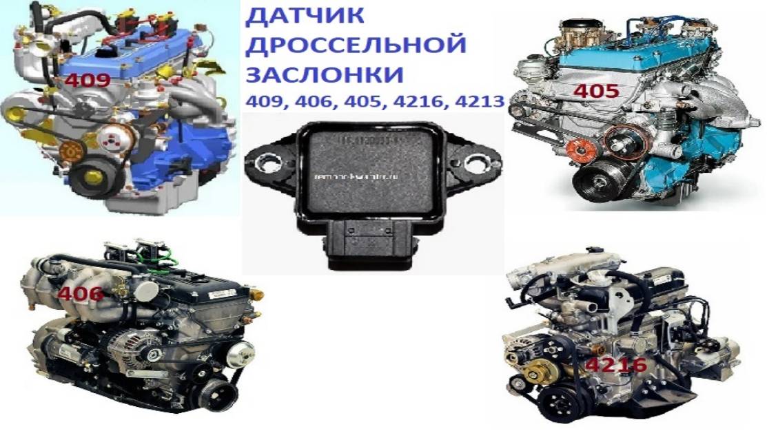 Датчик дроссельной заслонки 409, 406, 405, 4213, 4216 двигателя