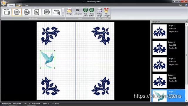 Janome Embroidery Editor. Как создать композицию из готовых дизайнов