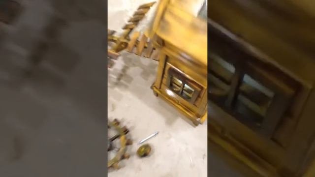 Ветряная мельница с подсветкой и водяным колесом. Изготовлена под заказ