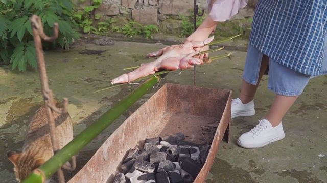 小雨被迫拍土味MV，回去烤全兔壓壓驚，外焦里嫩，啃得真過癮~【市民朱小雨】