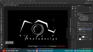 How to Quickly Design simple photography Logo - Adobe photoshop CC tutorial By Anundo Graphic Studi