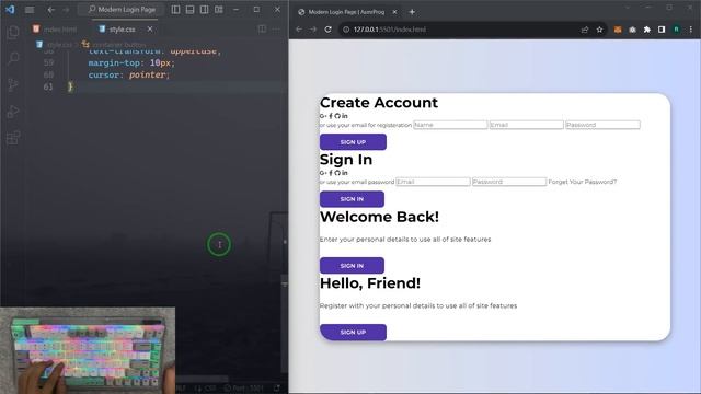 ASMR Programming - Animated Login Page - No Talking