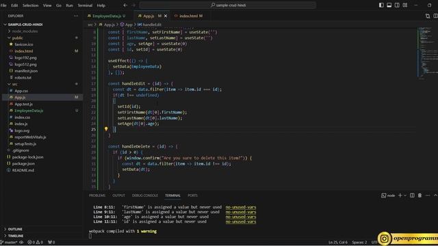 React JS CRUD Application in Hindi | React JS Tutorial | React Hooks