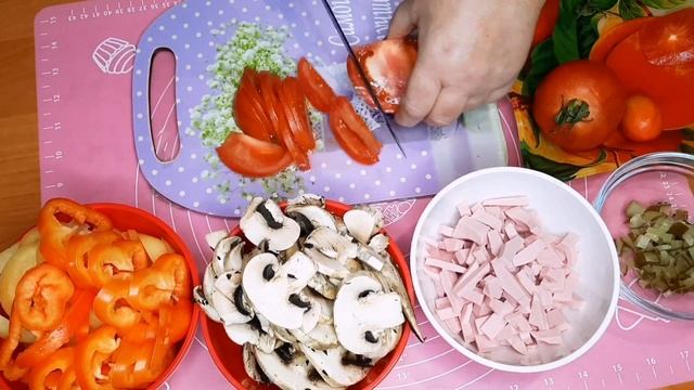 ??ПИЦЦА.Вкусная овощная ПИЦЦА с грибами.Ну ооочень вкусно!!!??Cox ləzzətli qöbələkli PİZZA.