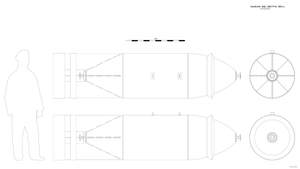 Авиабомба ФАБ-3000 М-46 (СССР). 3000кг. Чертёж.