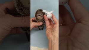 Ёжик в тумане из шерсти на проволочном каркасе, моя ручная работа, обзор.