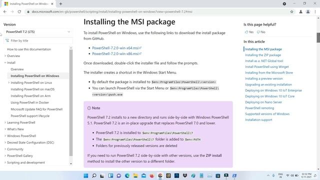 How to install latest version of powershell in Windows 11 | Upgrade Powershell to 7.2.0