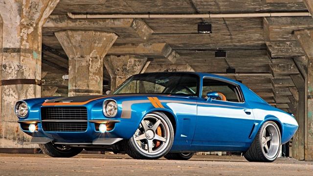 Chevrolet Camaro 1971 Blue смотреть онлайн