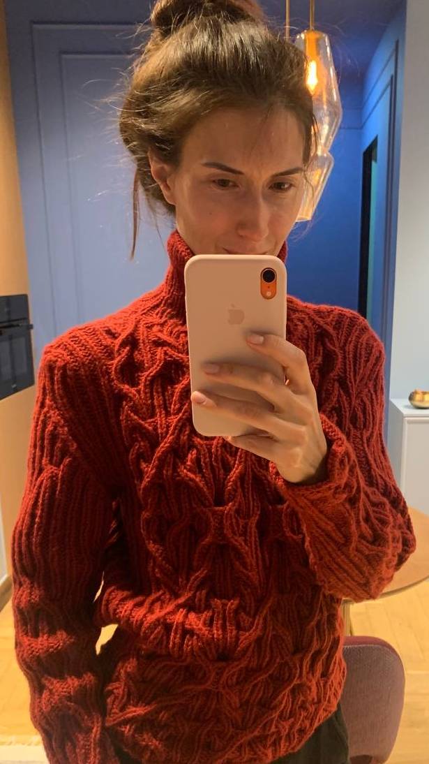 Свитер из пряжи с альпакой - наша первая работа #knitting #вяжемслюбовью #спицы #обучение