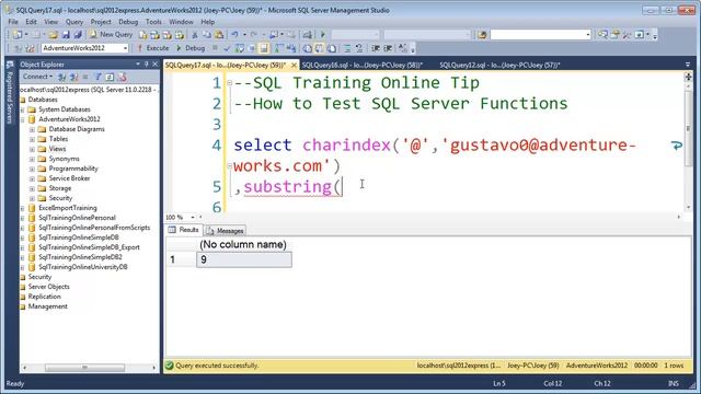 How to Test SQL Server Functions including Substring, Charindex - Quick Tips Ep41