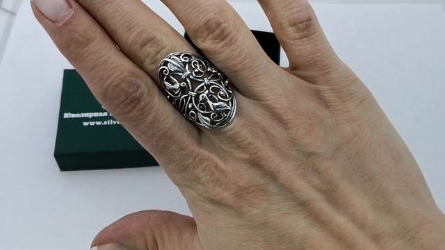 Серебряное кольцо Птички