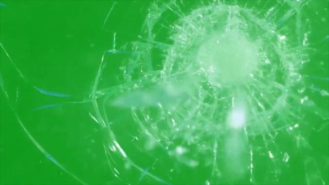 Футажи для видеомонтажа Бьющееся стекло 2 на зелёном фоне Breaking Glass Green Screen