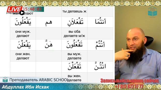 ГРАММАТИКА АРАБСКОГО ЯЗЫКА. Глаголы НАСТОЯЩЕГО и ПРОШЕДШЕГО ВРЕМЕНИ от 13.06.2022 смотреть онлайн