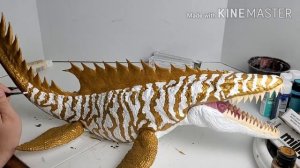 CUSTOM MATTEL MOSASAURUS | OB TOYS JURASSIC WORLD TOY DINOSAUR REPAINT | GLOW IN THE DARK DINO