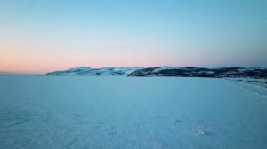 Подлёдная рыбалка на Колыме. Рассвет в заливе.