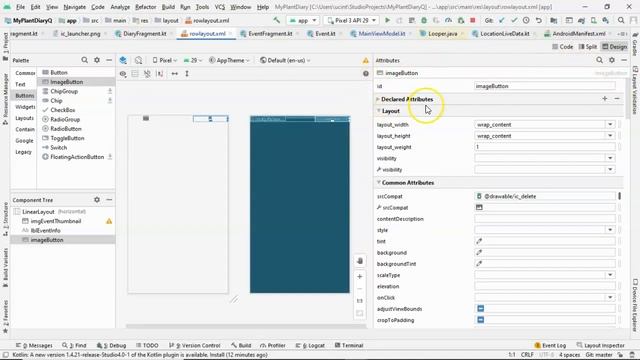 Add a Button to a Recycler View in Android Kotlin
