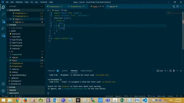 Basic dropdown list menu In React Js || Dropdown in React by #developersdiary смотреть онлайн