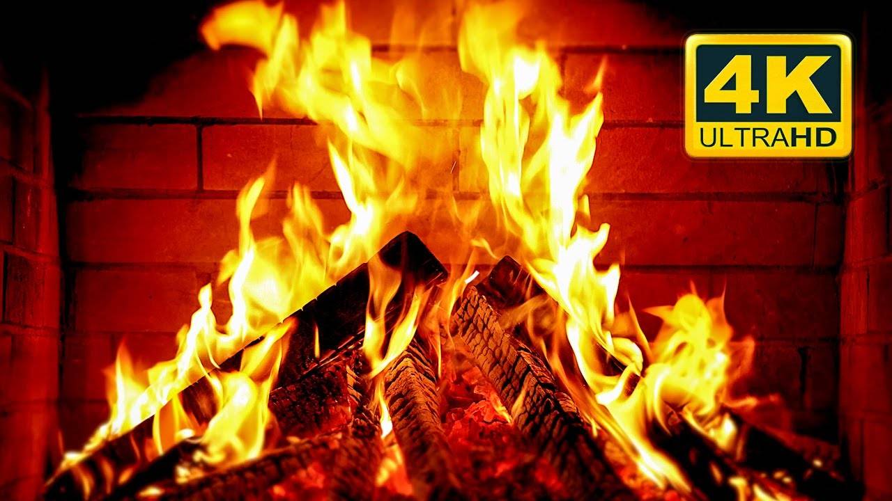 Fireplace 4K / Камин 4К / Звуки камина