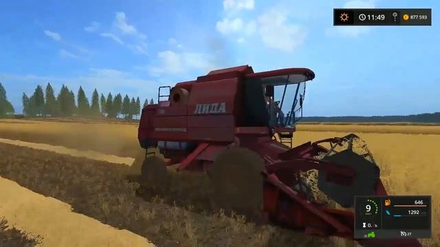 Farming Simulator 2017. Зерноуборочный комбайн ЛИДА 1300. смотреть онлайн