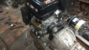 Самодельный мини погрузчик с переломной рамой. установка двигателя