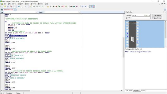 Diseño de un circuito de control para un robot minisumo, programado en BASCOM y simulado en PROTEUS смотреть онлайн