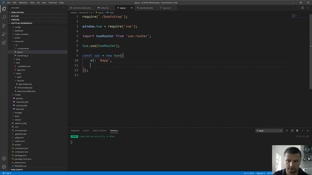 Laravel - Vue SPA (Single Page Application) Vue Router - Basic Setup Part 1 смотреть онлайн