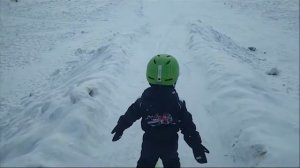 Обучение детей горным лыжам. Накат.